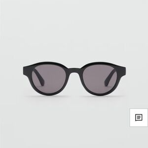 Mango Black Round Sunglasses with Gray Lenses